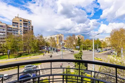 a view of a city from a balcony at Serene Living in the Heart of Plovdiv by Flat Mаnager in Plovdiv
