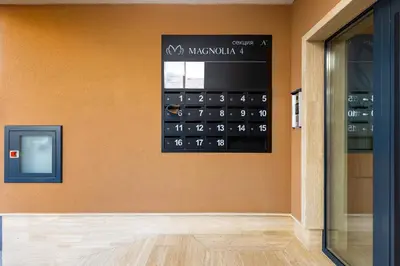a wall with a large keyboard on a wall at Magnolia Gardens -1BD with Balcony & Parking by Flat Mаnager in Plovdiv