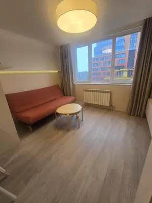 a living room with a couch and a table at Paradise Stay & private parking in Sofia
