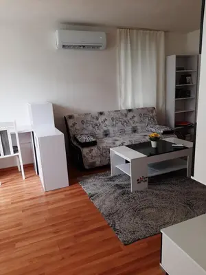 a living room with a couch and a table at Дом Борисови in Sofia