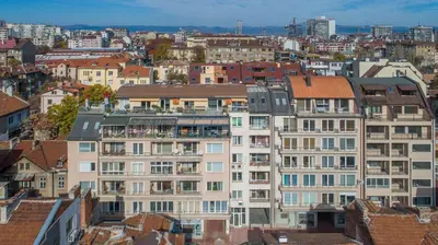a view of a city with houses and buildings at Skyline Studio in Sofia