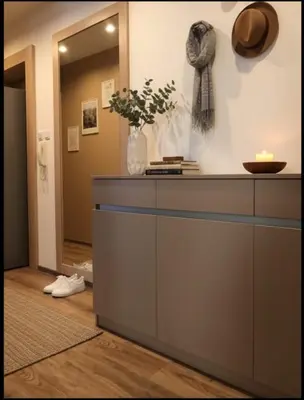a room with a counter with a vase and a mirror at Premium Nomad's Suite-Near Subway-Terrace in Sofia