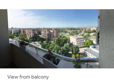 a view of a city from a balcony at Premium High Rise, Gorgeous City Views in Plovdiv