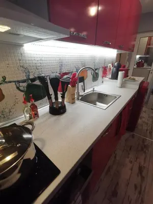 a kitchen counter with a sink and utensils at D1 LOFT-Top center with free parking in Sofia