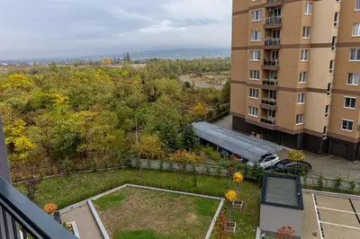 a view from the balcony of a apartment building at Vitosha view Mladost apartment in Sofia