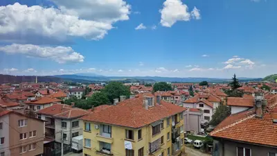 a view of a city with houses and roofs at Boho Style in Samokov