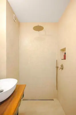 a bathroom with a sink and a shower in it at TERRA Design - Award-Winning Apartment - by Flat Manager in Sofia