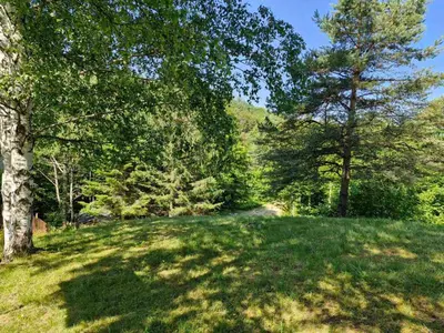 a grassy field with trees on a hill at Bendji Land - vacation hideaway, close to Sofia in Ribarica