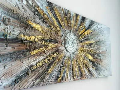 a close up of a painting on a wall at Modern 1BD Near Paradise Center & Vitosha Metro by Flat Manager in Sofia