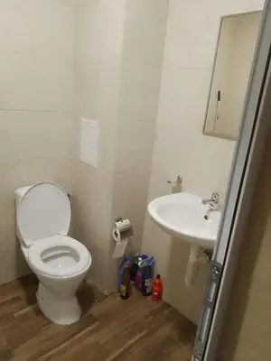 a bathroom with a toilet and a sink at Nova lofts in Sofia