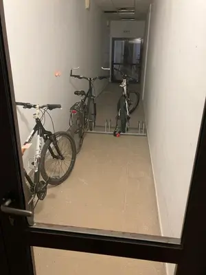 two bikes are parked in a room at Borovets Gardens apartment C-43 in Borovets