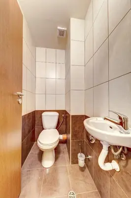 a bathroom with a toilet and a sink at Cosy1BD Apt with a Free Parking and Balcony - Grand Resort Pamporovo by Flat Manаger in Pamporovo