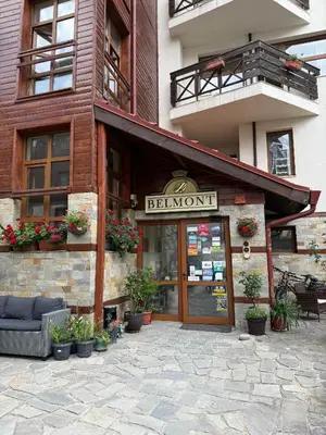 a building with a sign that reads benoit istg at Cozy One Bedroom Apartment in Bansko Near Gondola with Wi Fi in Bansko
