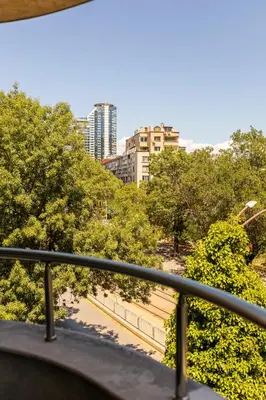 a view of a park with trees and buildings at Megy's 2nd Top Central Room in Sofia