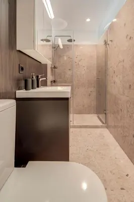 a bathroom with a sink and a shower at Modern 1BDMApartment Near Shopping Mall & Metro in Sofia