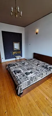 a bedroom with a large bed in a room at Bright apartment in Doktorska gradina in Sofia
