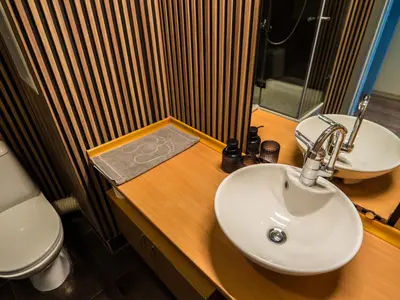 a bathroom with a sink and a toilet at Venti club B15 in Sofia