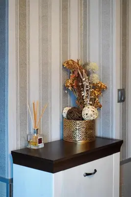a cabinet with a plant on top of it at Pirin Elegance Apartment by Gondola Lift in Bansko