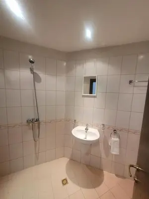 a bathroom with a sink and a shower at Ramada2 Alexander Services Apartments in Bansko