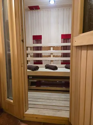 a view of a room with two beds at Къща за гости У Нико in Orehovo