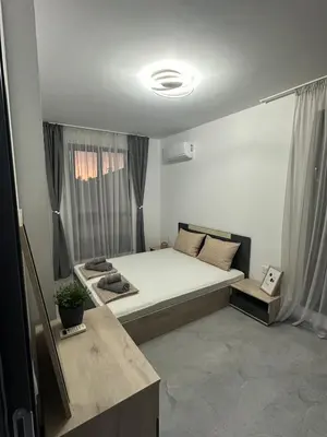 a bedroom with a large bed in a room at Le bijou-Беломорски in Plovdiv