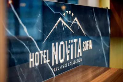 a sign for the horentina system on a table at NOVITA Hotel Sofia FREE UNDERGROUND PARKING in Sofia