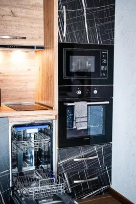a kitchen with an oven and a dishwasher at Best Central LUX Studio in Bansko