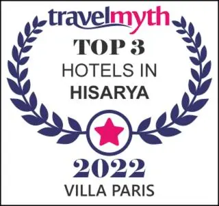 a logo for a top hotels in hikachu istg at Villa Paris in Hisarya