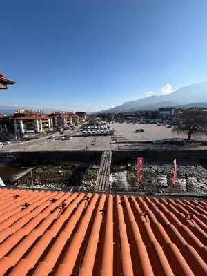 a view of the roof of a parking lot at Bansko Royal Towers Ski Lift View in Bansko