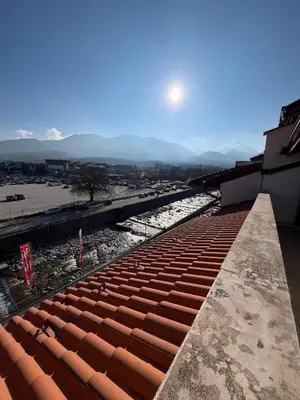 a view of the roof of a building at Bansko Royal Towers Ski Lift View in Bansko