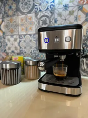 a coffee maker sitting on top of a counter at Top Centre Plovdiv Apartment for 4 Guests & Parking in Plovdiv