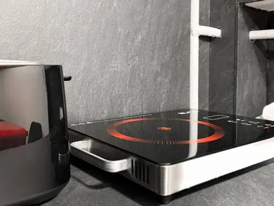 a record player sitting on top of a table at Near NDK - Washer&Dryer - Fast Wi-Fi - Kitchenette in Sofia
