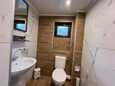 a bathroom with a toilet and a sink at Стаи за гости Царвулджиеви in Koprivshtitsa