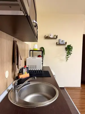 a kitchen with a sink and a counter top at Gino's place 2 Home2Host in Bansko