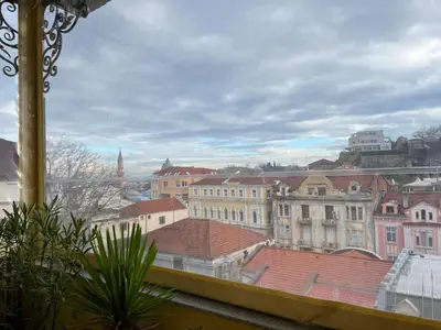 a view of a city from a window at Belview Apartment with Panoramic Old Town View in Plovdiv