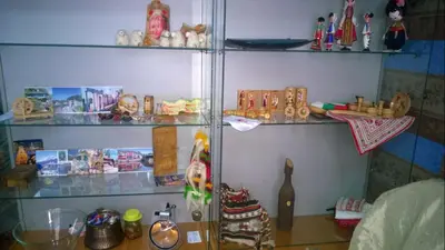 a shelf filled with lots of items in a room at Hostel Alex 1 in Sofia