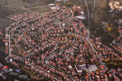 an aerial view of a large group of houses at Apartment Elegant in Velingrad