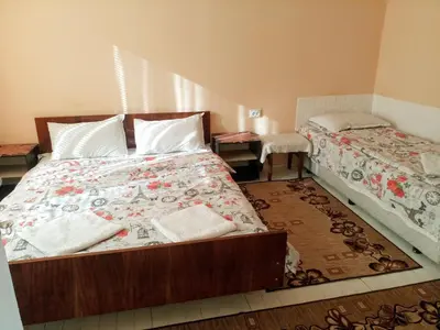 a bedroom with two beds in a room at Guest House Emiliya in Ovchartsi