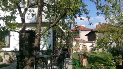 a view of the house from the garden at Bobekova Kashta in Panagyurishte