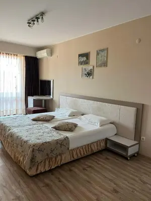 a bedroom with a large bed in a room at Apartments Iva in Sandanski