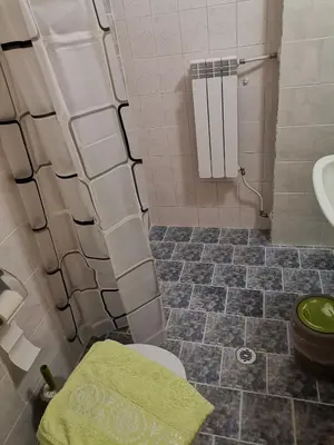 a bathroom with a toilet and a sink at Family Hotel Santo Bansko in Bansko