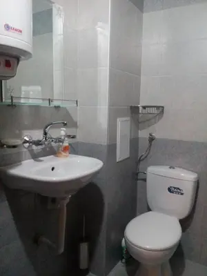 a bathroom with a toilet and a sink at Studio Manushev in Sandanski