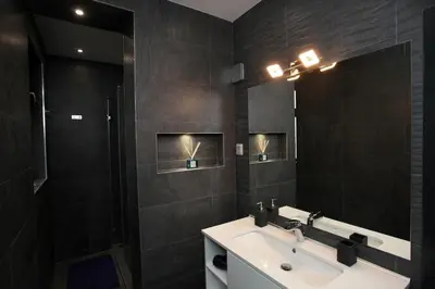 a bathroom with a sink and a mirror at Silver Springs in Sofia