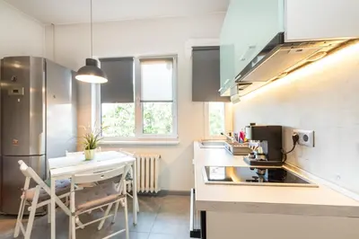 a kitchen with a sink and a counter top at Rentapart Step in Sofia