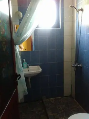 a bathroom with a sink and a toilet and a shower at Bonbon Guest House in Panagyurishte