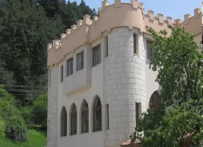 a building with a tower on top of a hill at The Castle Hotel in Samokov