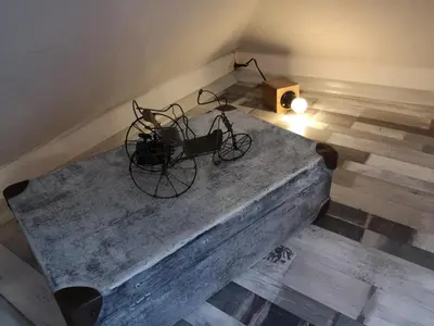 two bikes sitting on a table in a room at Gramophone Sofia Downtown Apartment in Sofia