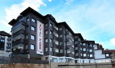 a rendering of a hotel building at Royal Park Spa Bansko, private apartments within the complex in Bansko