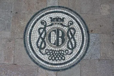 a tiled floor with a sign on the ground at Casa Boyana Boutique Hotel in Sofia