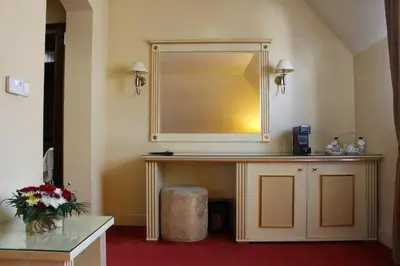 a mirror on the wall of a hotel room at Casa Boyana Boutique Hotel in Sofia